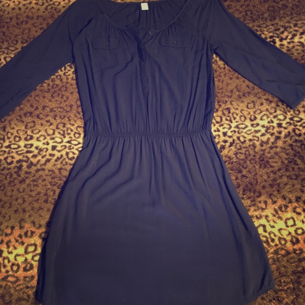 Navy blue shirt dress